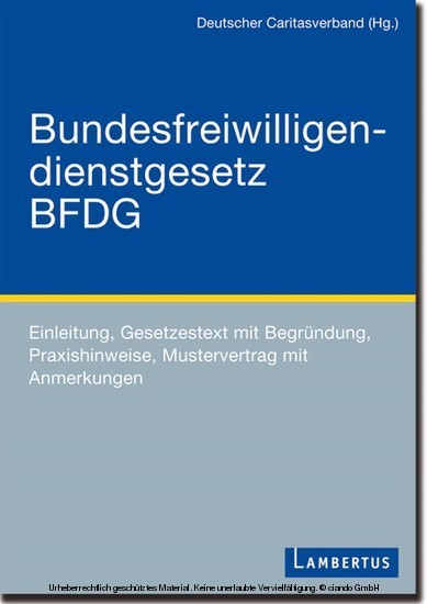 BFDG Bundesfreiwilligendienstgesetz main product photo