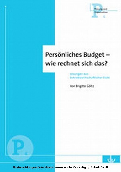Persönliches Budget - wie rechnet sich das? main product photo