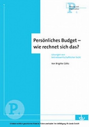 Persönliches Budget - wie rechnet sich das?