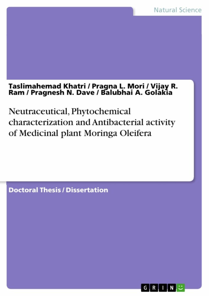 Neutraceutical, Phytochemical characterization and Antibacterial activity of Medicinal plant Moringa Oleifera main product photo