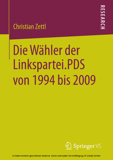 Die Wähler der Linkspartei.PDS von 1994 bis 2009 main product photo