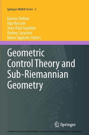 Geometric Control Theory and Sub-Riemannian Geometry main product photo