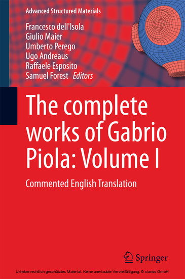 The complete works of Gabrio Piola: Volume I main product photo