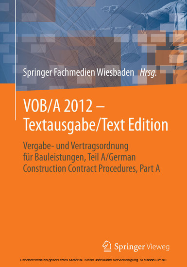 VOB/A 2012 - Textausgabe/Text Edition main product photo