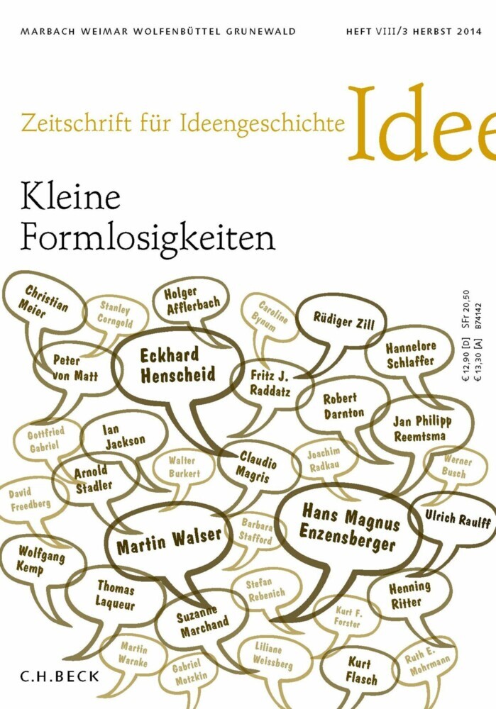 Zeitschrift für Ideengeschichte Heft VIII/3 Herbst 2014 main product photo