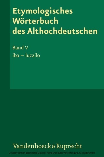 Etymologisches Wörterbuch des Althochdeutschen, Band 5 main product photo
