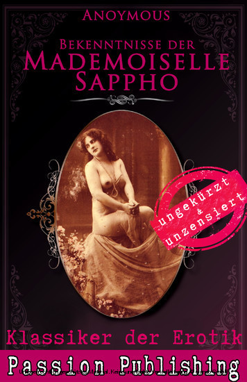 Klassiker der Erotik 53: Bekenntnisse der Mademoiselle Sappho main product photo