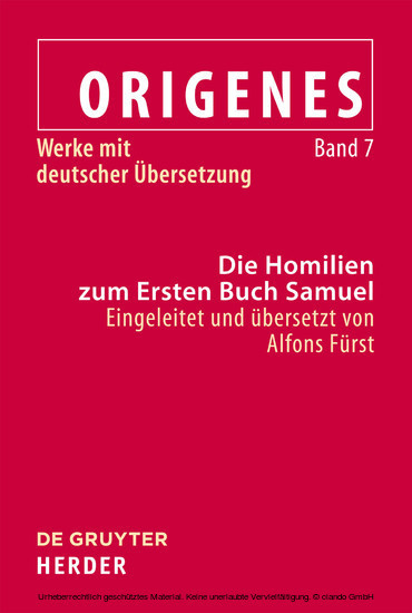 Die Homilien zum Ersten Buch Samuel main product photo