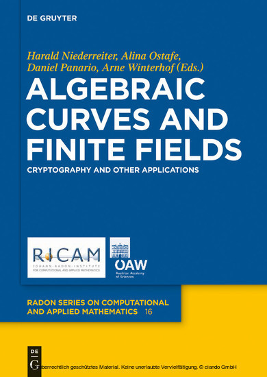 Algebraic Curves and Finite Fields main product photo