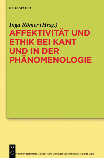 Affektivität und Ethik bei Kant und in der Phänomenologie main product photo