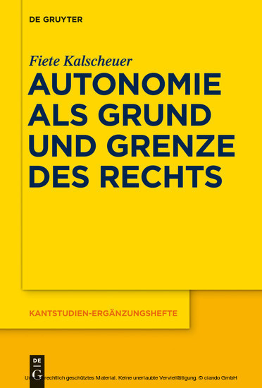 Autonomie als Grund und Grenze des Rechts main product photo