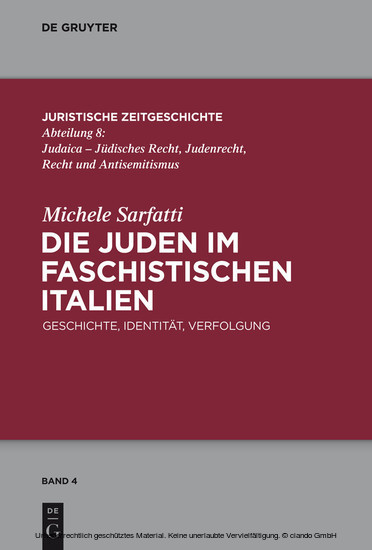 Die Juden im faschistischen Italien main product photo