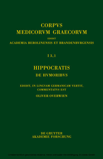 Hippocratis De humoribus / Hippokrates. Über die Säfte main product photo