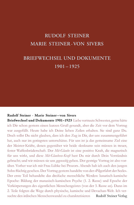 Rudolf Steiner - Marie Steiner-von Sivers, Briefwechsel und Dokumente 1901-1925 main product photo