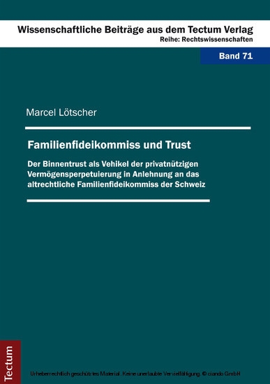 Familienfideikommiss und Trust main product photo