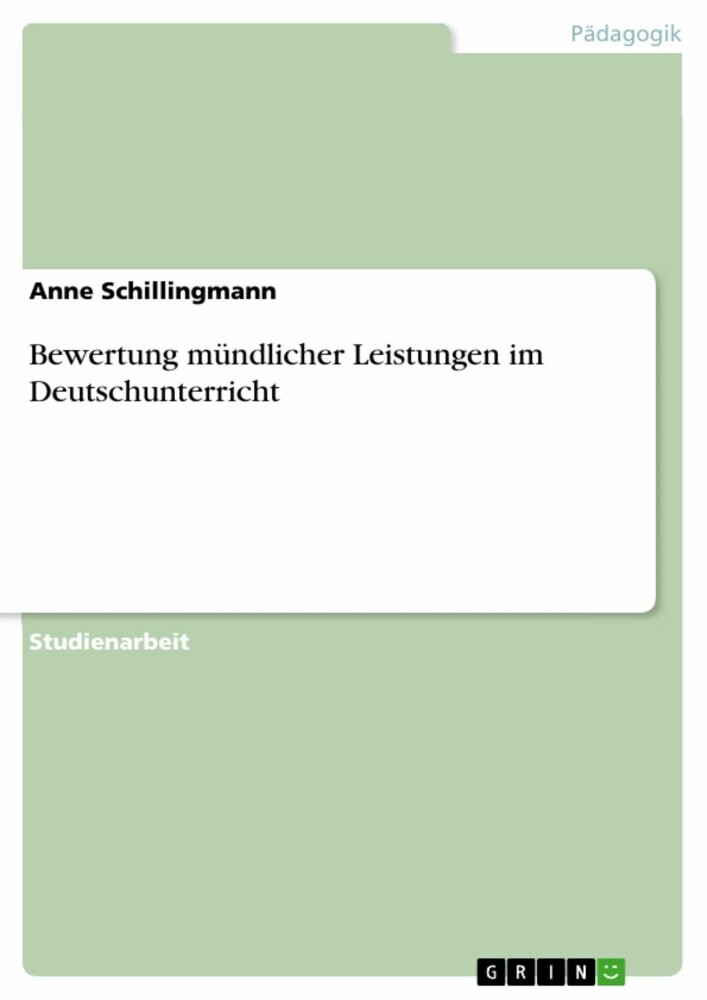 Bewertung mündlicher Leistungen im Deutschunterricht main product photo