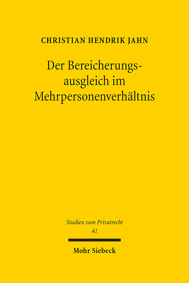 Der Bereicherungsausgleich im Mehrpersonenverhältnis main product photo