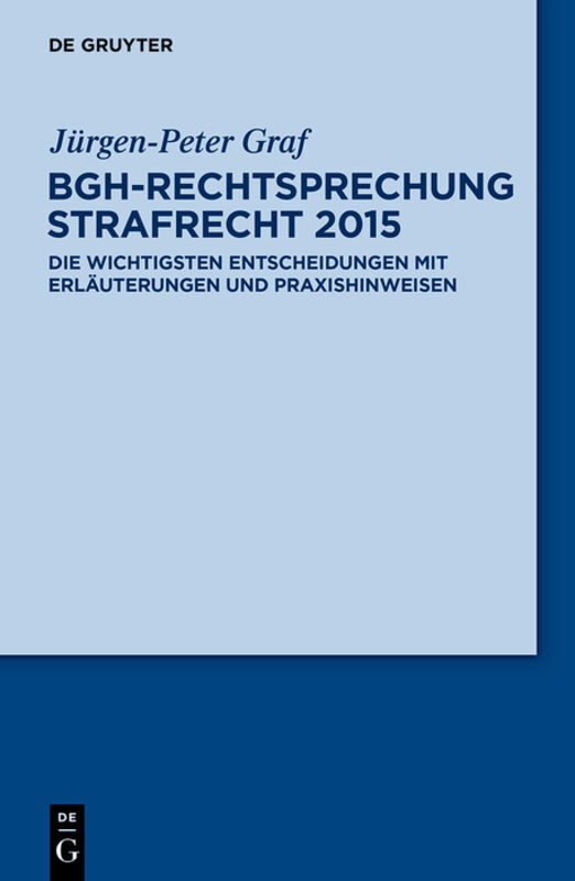 BGH-Rechtsprechung Strafrecht 2015 main product photo