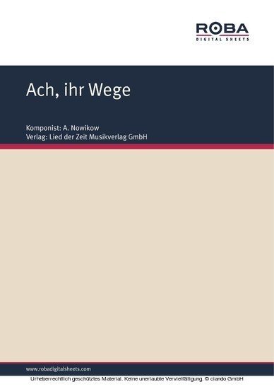 Ach, ihr Wege main product photo