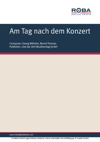 Am Tag nach dem Konzert main product photo
