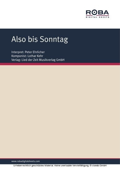 Also bis Sonntag main product photo