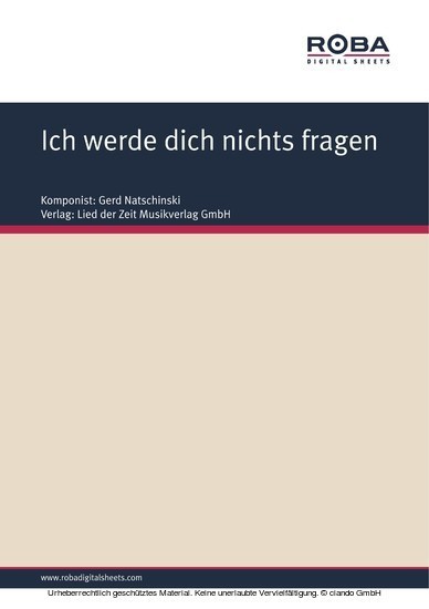 Ich werde dich nichts fragen main product photo