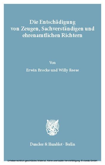 Die Entschädigung von Zeugen, Sachverständigen und ehrenamtlichen Richtern. main product photo