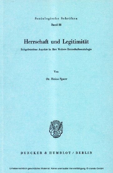 Herrschaft und Legitimität. main product photo