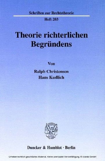 Theorie richterlichen Begründens. main product photo