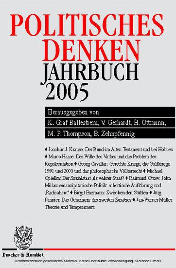 Politisches Denken. Jahrbuch 2005. main product photo