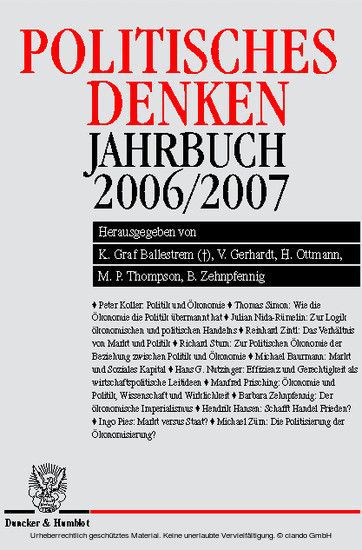 Politisches Denken. Jahrbuch 2006/2007. main product photo