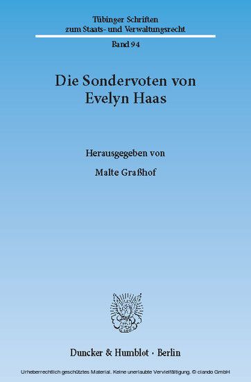 Die Sondervoten von Evelyn Haas. main product photo