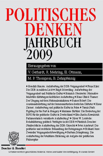 Politisches Denken. Jahrbuch 2009. main product photo