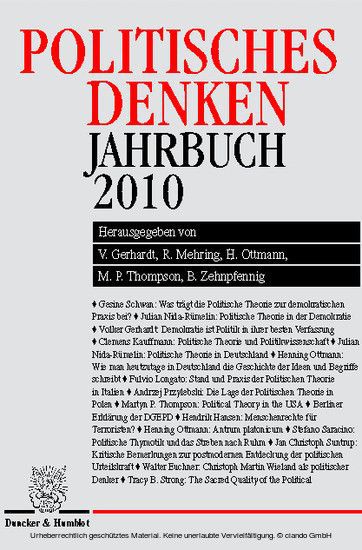 Politisches Denken. Jahrbuch 2010. main product photo