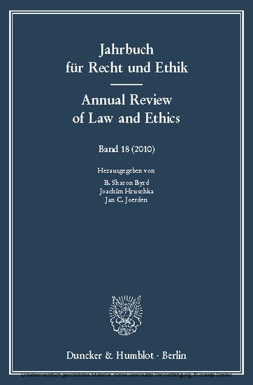 Jahrbuch für Recht und Ethik / Annual Review of Law and Ethics. main product photo