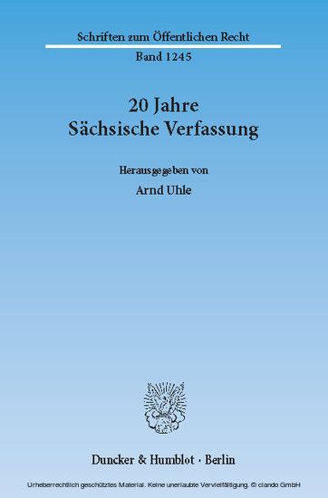 20 Jahre Sächsische Verfassung. main product photo