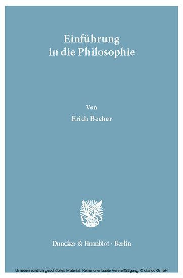 Einführung in die Philosophie. main product photo
