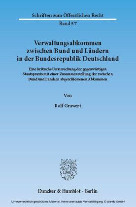Verwaltungsabkommen zwischen Bund und Ländern in der Bundesrepublik Deutschland.