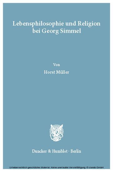 Lebensphilosophie und Religion bei Georg Simmel. main product photo