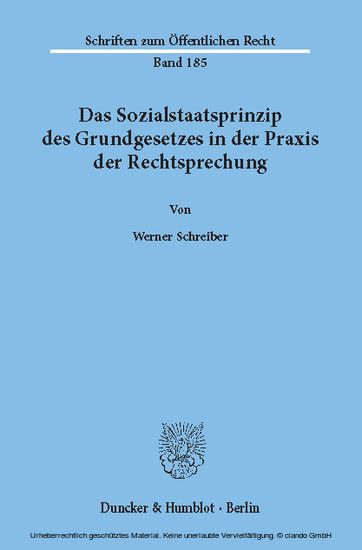 Das Sozialstaatsprinzip des Grundgesetzes in der Praxis der Rechtsprechung. main product photo