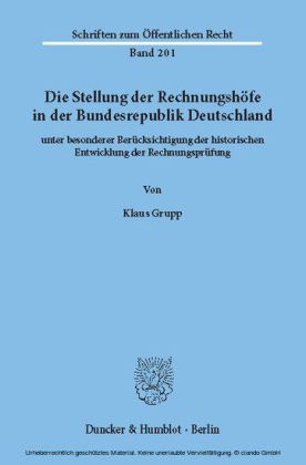 Die Stellung der Rechnungshöfe in der Bundesrepublik Deutschland