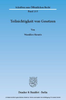 Teilnichtigkeit von Gesetzen.