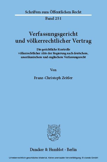 Verfassungsgericht und völkerrechtlicher Vertrag. main product photo