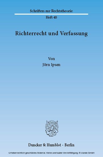 Richterrecht und Verfassung. main product photo
