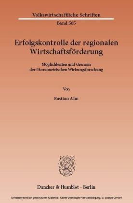 Erfolgskontrolle der regionalen Wirtschaftsförderung.