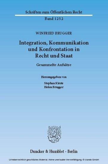 Integration, Kommunikation und Konfrontation in Recht und Staat. main product photo