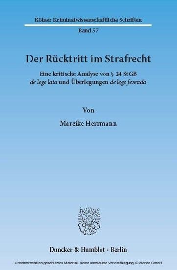 Der Rücktritt im Strafrecht. main product photo