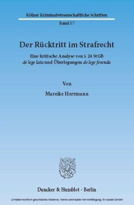 Der Rücktritt im Strafrecht.