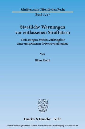 Staatliche Warnungen vor entlassenen Straftätern. main product photo