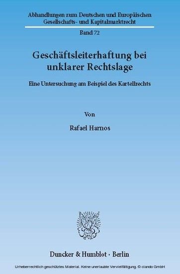 Geschäftsleiterhaftung bei unklarer Rechtslage. main product photo